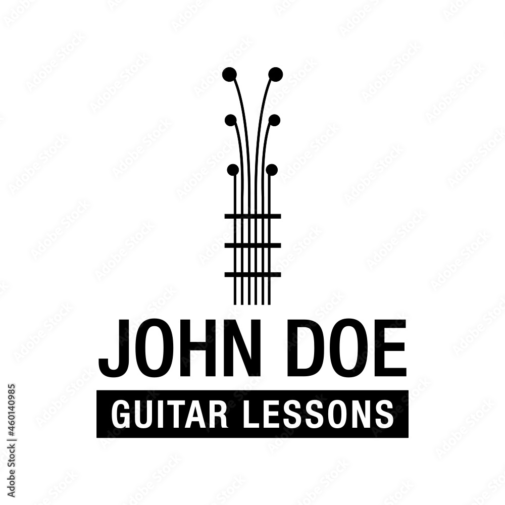 Guitar Logo, Guitar Lesson Business, Guitar Teacher Logo, Guitar Lesson