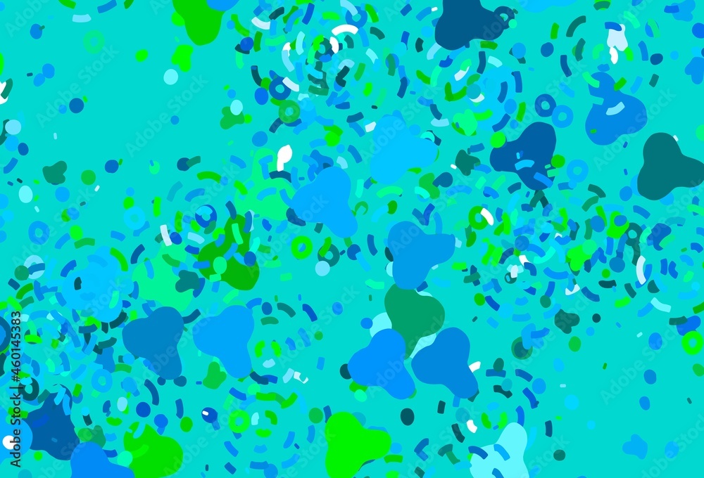 Light Blue, Green vector template with chaotic shapes. Light Blue, Green vector template with chaotic shapes.
