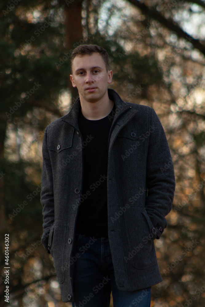 man in the autumn forest man in the autumn forest