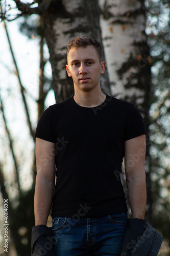man in the autumn forest