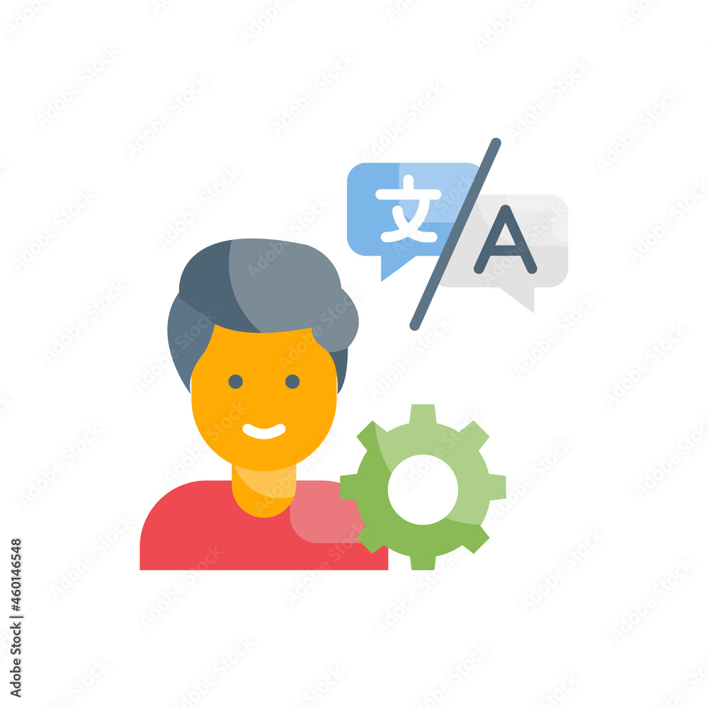 Interpretation vector flat icon style illustration. EPS 10 file Interpretation vector flat icon style illustration. EPS 10 file