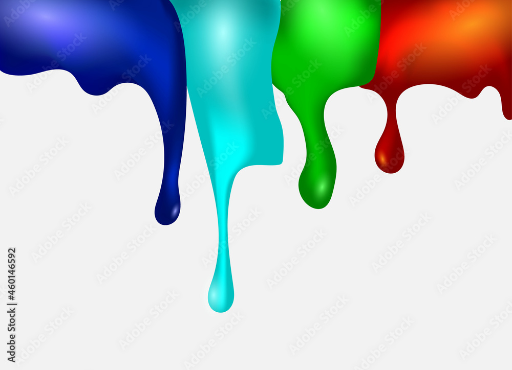 Paint is dripping. Liquid drips. Flowing paint, streaks. Blood drips. Flowing ink. Fluid leaks. Halloween concept, ink splash background isolated on white. Vector illustration Paint is dripping. Liquid drips. Flowing paint, streaks. Blood drips. Flowing ink. Fluid leaks. Halloween concept, ink splash background isolated on white. Vector illustration