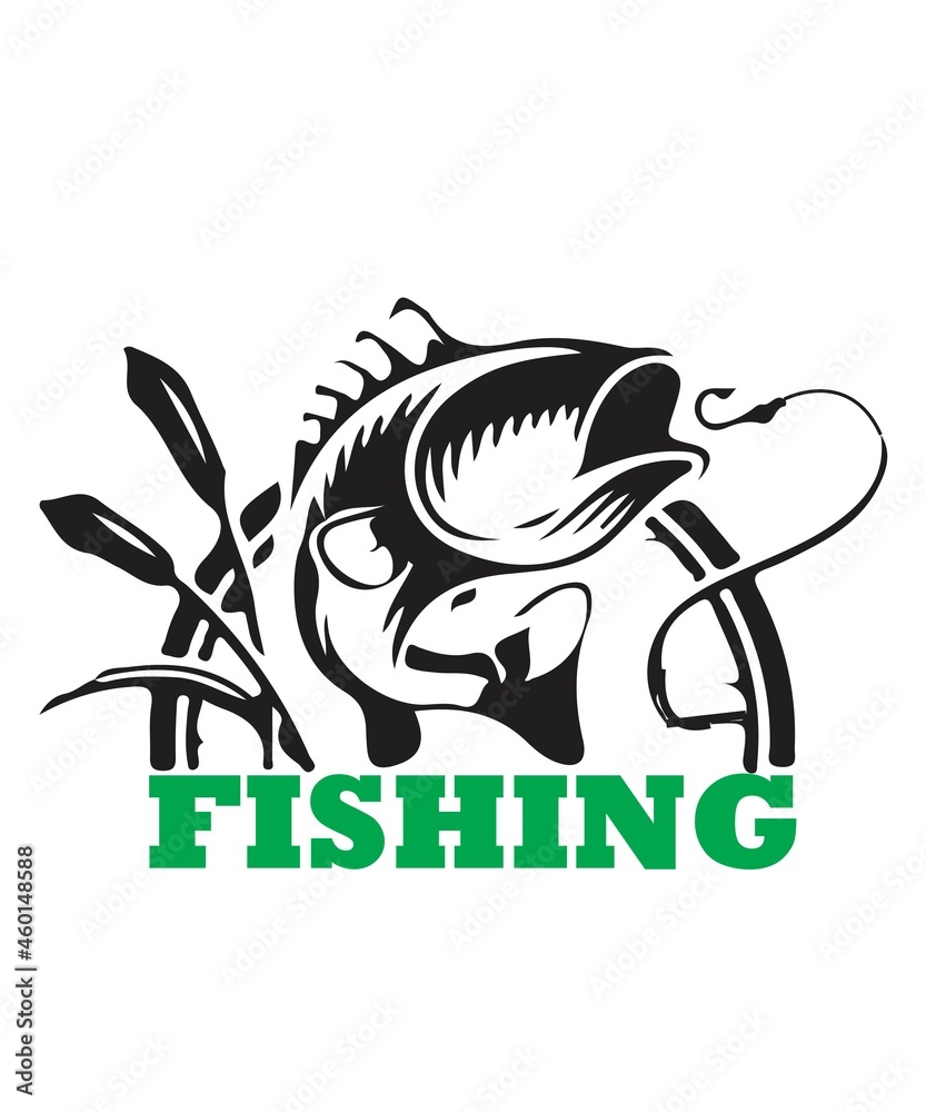 Fishing SVG T-shirt design Stock Vector | Adobe Stock