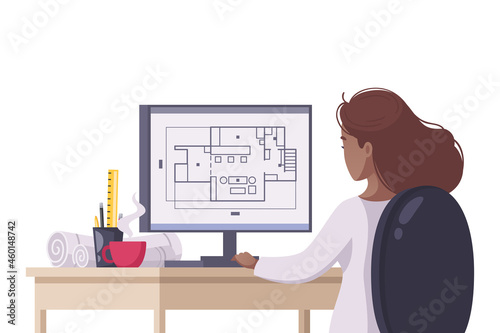 Cartoon Architect Illustration