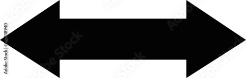 Vector illustration of a black arrow pointing both sides, right and left