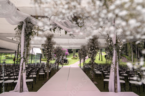 Jewish wedding chuppah before the religious ceremony photo