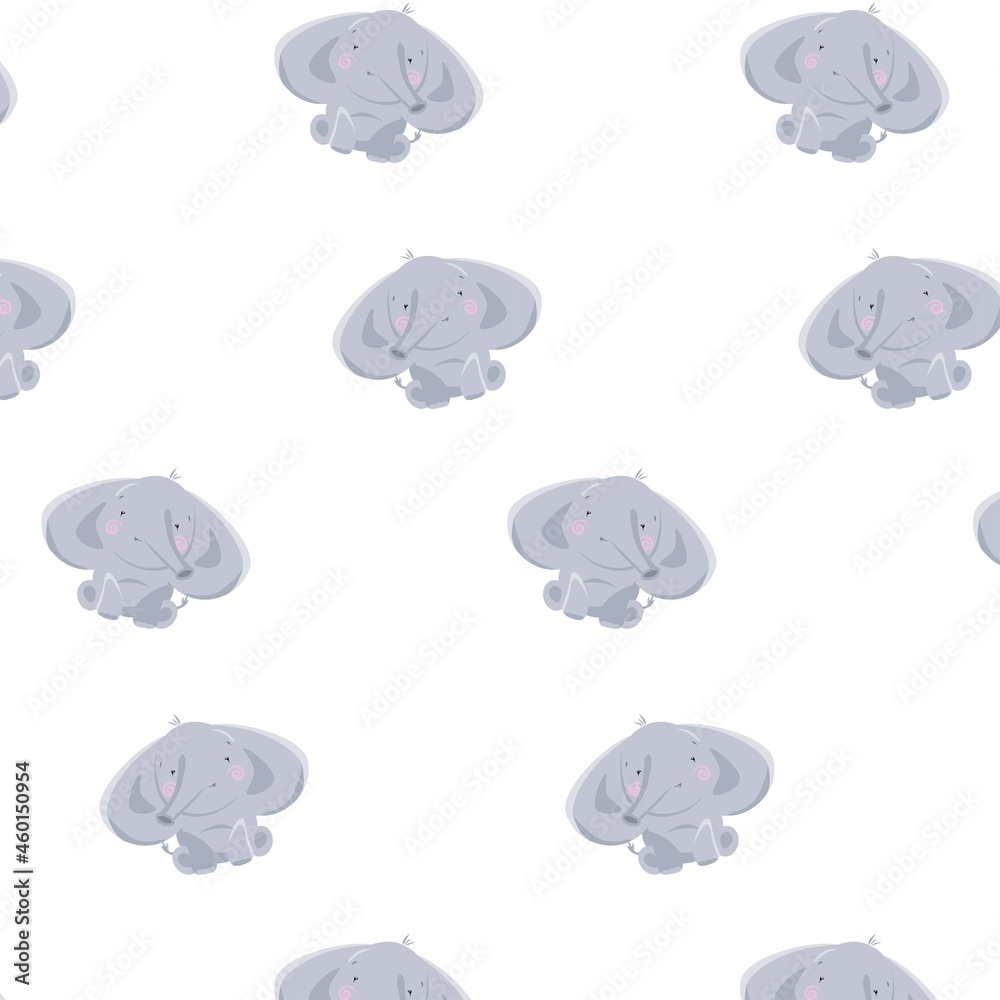 Fototapeta premium pattern for baby supplies elephant in pastel shades 