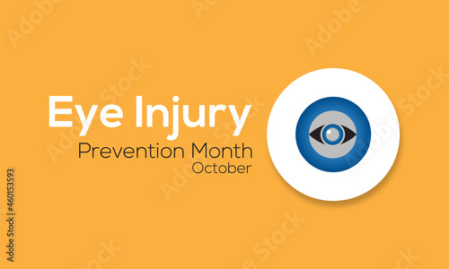 Eye Injury Prevention awareness observance day banner template design with white background.