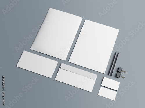 Template 3d, papelaria para identidade visual de marca para empresa corporativa e design.  photo