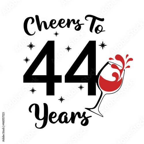 Cheers To 44 Years, 44th Birthday forty four Birthday, cute birthday party sign photo