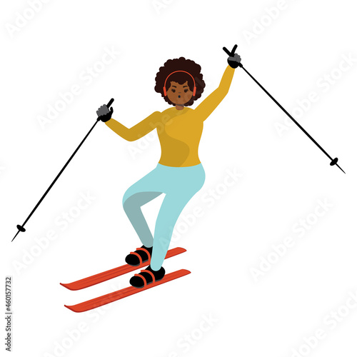 Woman riding on ski