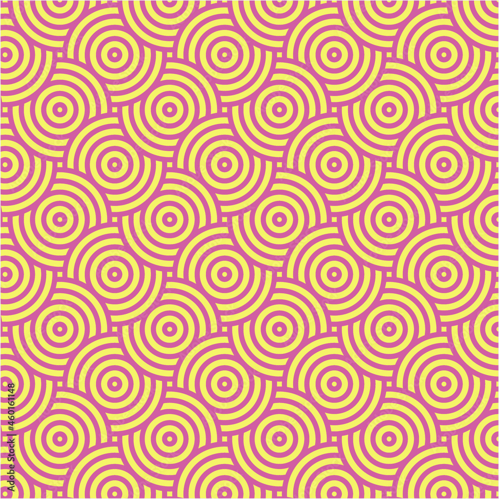 Japanese pattern pink stripes on yellow background, Wave pattern Japanese retro style, Cloth pattern in red and yellow curve line, Abstract wave pattern on red and yellow color Japanese pattern pink stripes on yellow background, Wave pattern Japanese retro style, Cloth pattern in red and yellow curve line, Abstract wave pattern on red and yellow color