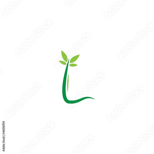 Vines template design, shrubs forming letter L