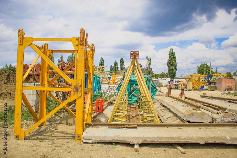 Metal frame of the building with a panel of insulation Metal frame of the building with a panel of insulation