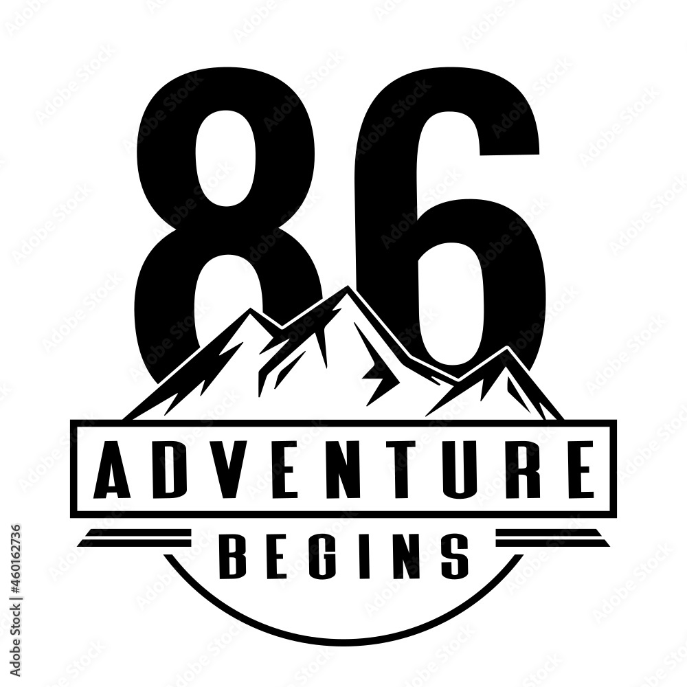 86 Adventure Begins, 86th Birthday eighty six Birthday, birthday party ...
