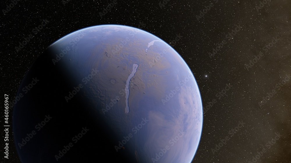Obraz premium Abstract planets and space background 3d illustration