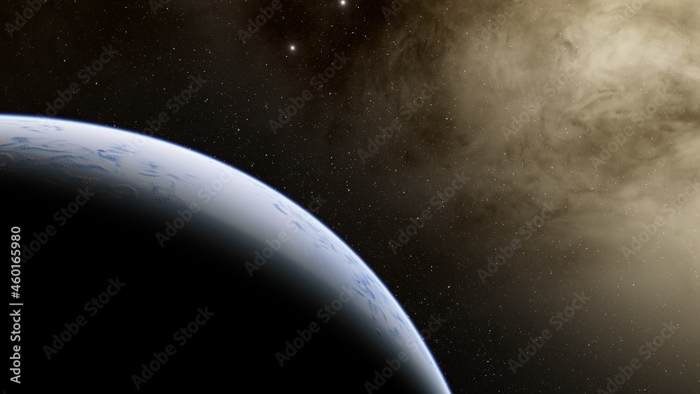 Fototapeta premium Abstract planets and space background 3d illustration