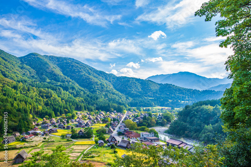 岐阜県白川郷　秋の風景
