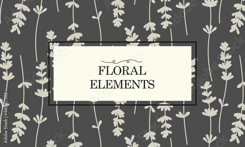 Vintage postcard with a floral ornament. A frame for a flower and cosmetics store with a label design. Background for packaging cosmetics and perfumes. Vector illustration