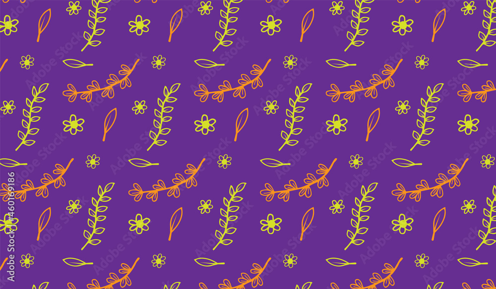 Flower and stem pattern for cloth and print