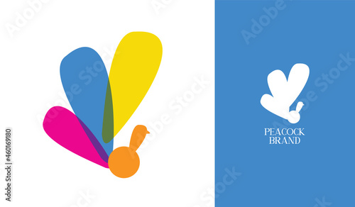 Colorful peacock logo for fashion, boutique women related business