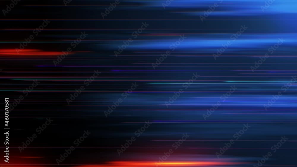 Bright Color Lines Very Fast Motion Design Background Blue Orange Horizontal. Shaking Dynamic Multicolored Trails Backdrop High Speed Technology Concept. Loop-able 3d Animation 4k.