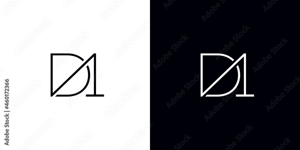 Simple and modern D1 logo design with an attractive and attractive appearance - obrazy, fototapety, plakaty 