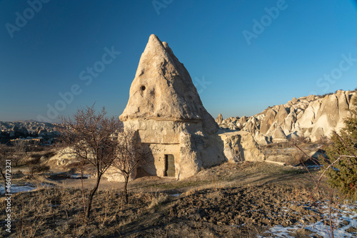 Turkey, Cappadocia, Goreme, El Nazar Church and rock formations photo