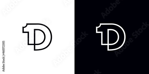 Simple and modern D1 logo design