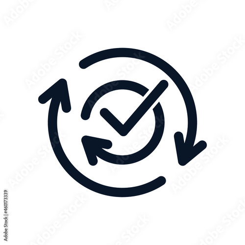 Continuous change, progress, renewal. Vector icon isolated on white background. 
