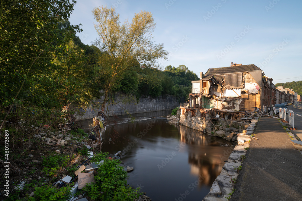 Belgium, Pepinster, House damaged by flood Belgium, Pepinster, House damaged by flood