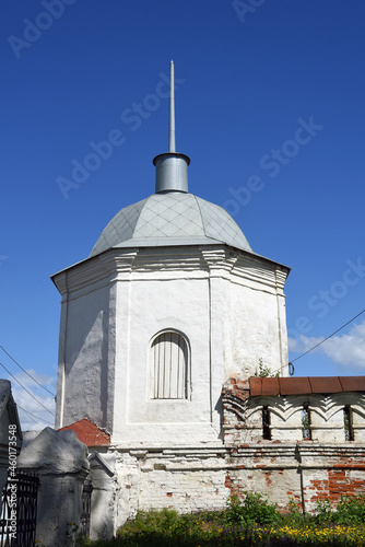 The tower and wll of old monastery in Vladimir town, Russia. photo