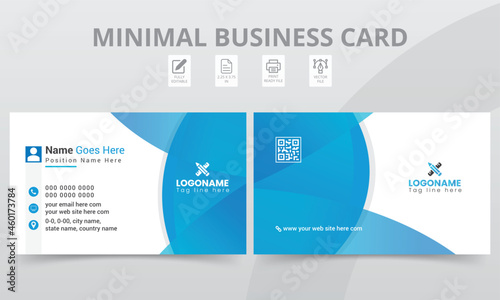 Professional Two-sided Business Card Print Templates Layout Design.