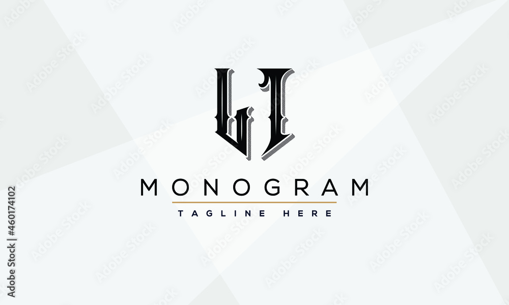 LI Abstract initial monogram letter alphabet logo design - obrazy, fototapety, plakaty 