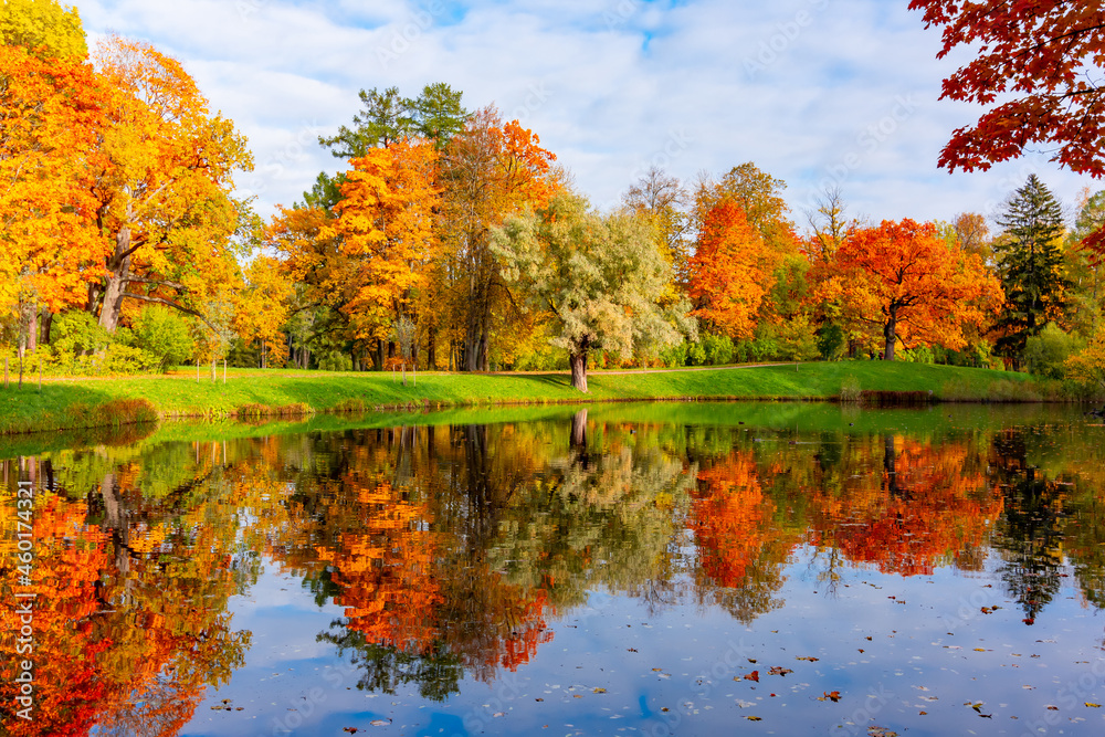 Alexander park in autumn, Pushkin (Tsarskoe Selo), Saint Petersburg, Russia