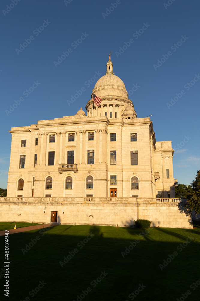Rhode Island State House at golden hour