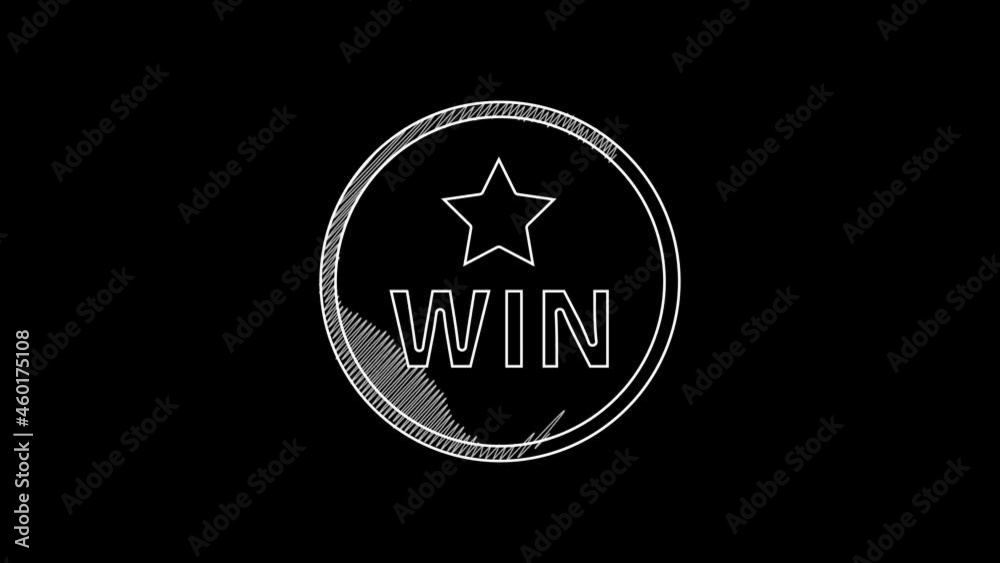 White line Medal icon isolated on black background. Winner symbol. 4K Video motion graphic animation White line Medal icon isolated on black background. Winner symbol. 4K Video motion graphic animation