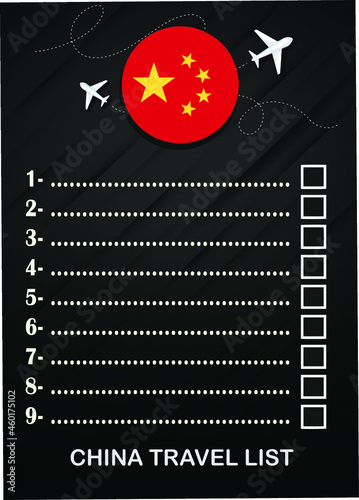 China travel list brochure 