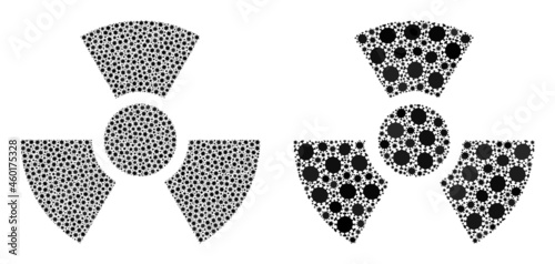 Vector coronavirus mosaic radioactivity designed for vaccination purposes. Mosaic radioactivity is based on icon and it is done of biohazard coronavirus viral icons.