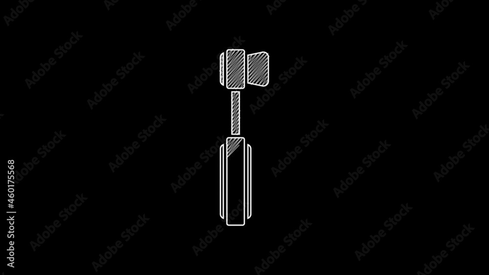 White line Toothbrush icon isolated on black background. 4K Video motion graphic animation