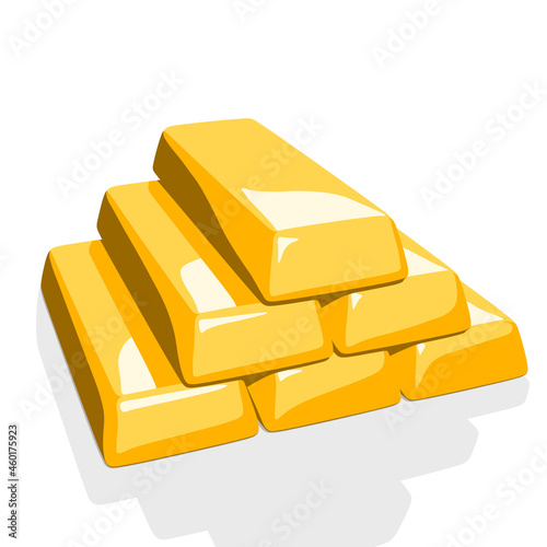 Stack of gold bars. Savings, banking and wealth concept. Vector illustration isolated on a white background