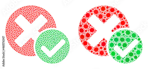 Vector covid mosaic true negative designed for vaccination wallpapers. Mosaic true negative is based on icon and it is constructed with biohazard covid viral items.
