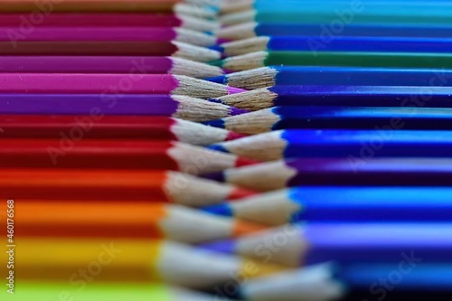 close up of colored pencils
