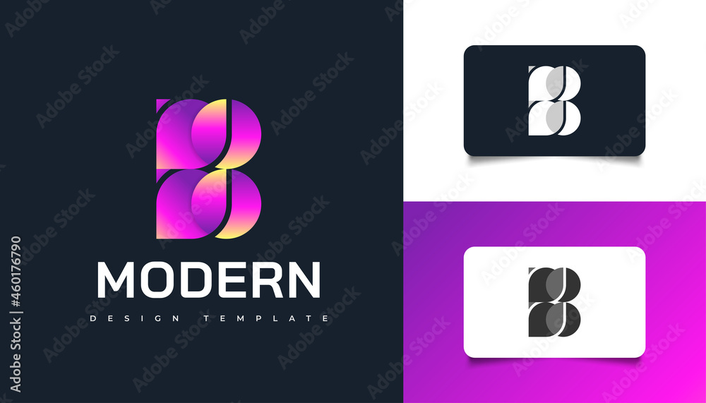 Abstract and Modern Letter B Logo Design in Colorful Concept. Graphic Alphabet Symbol for Corporate Business Identity Abstract and Modern Letter B Logo Design in Colorful Concept. Graphic Alphabet Symbol for Corporate Business Identity