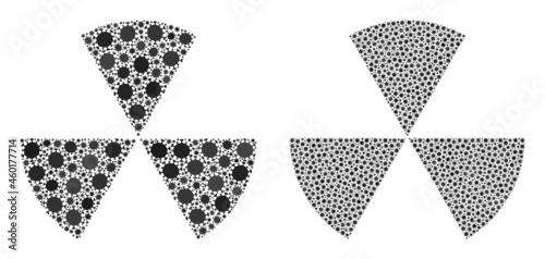 Vector covid composition circle sectors combined for pandemic advertisement. Mosaic circle sectors is based on icon and it is constructed from biohazard covid pathogen icons.