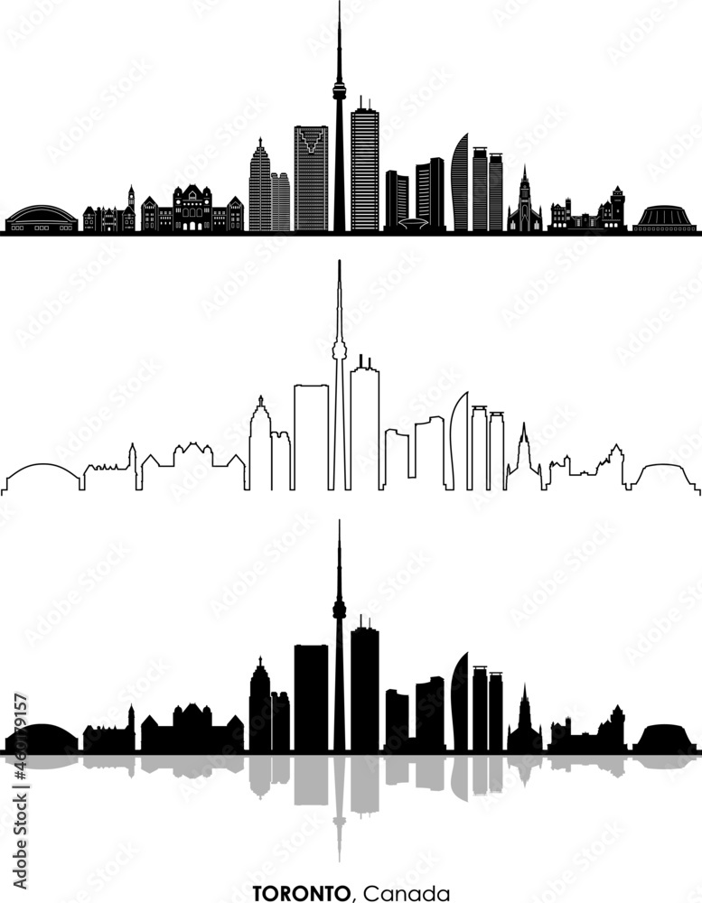 TORONTO Canada Ontario City Skyline Vector