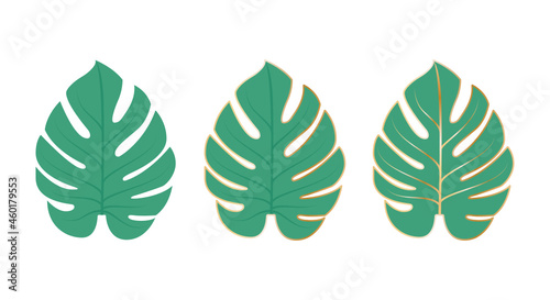 Monstera Leaf, Monstera Leaf Icon, Monstera Deliciosa, Houseplant, Trendy Leaves, Green Plant, Green Leaf, Vector Illustration Background