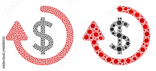 Vector covid-2019 collage refund combined for health care projects. Mosaic refund is based on icon and it is organized with biological hazard covid-2019 pathogen elements.