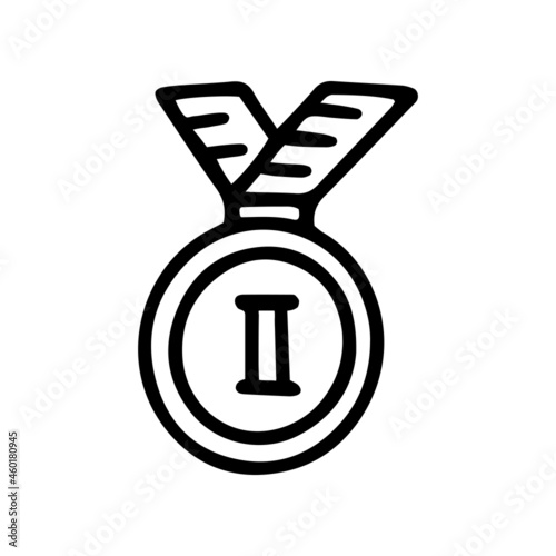 Obraz na płótnie second place medal line vector doodle simple icon w salonie