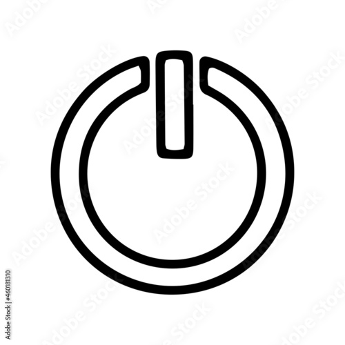 power button line vector doodle simple icon